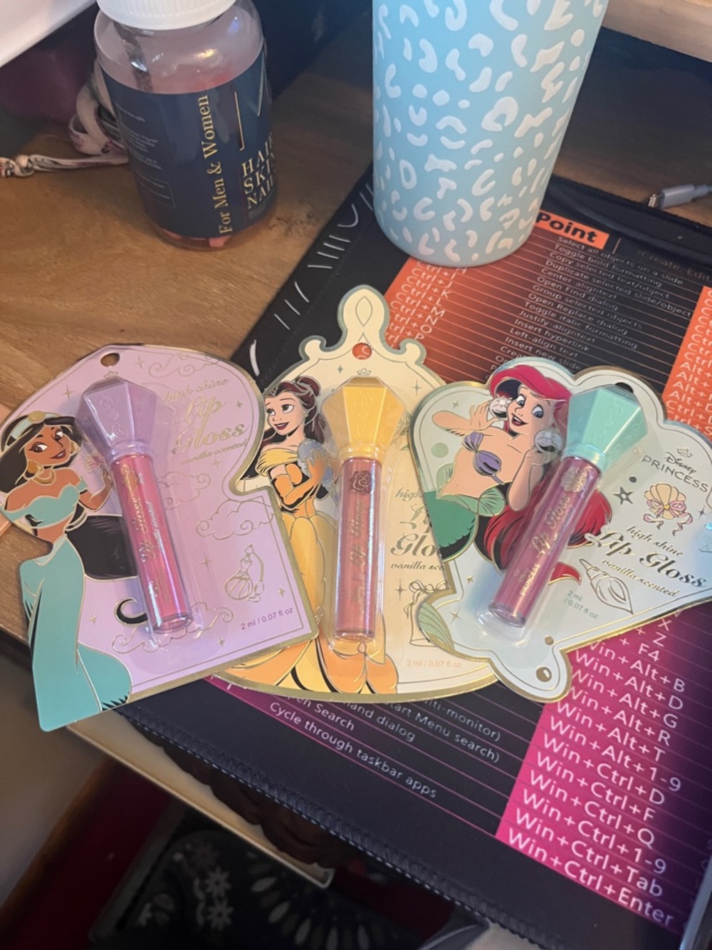 Disney Princess Lip Gloss Set — Pink, Lavender, Yellow, Mint